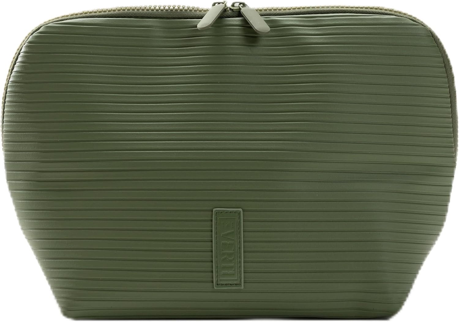 THE VERTI-Vertical Waterproof Makeup & Toiletry Bag | 23-Pocket Organizer with Upright, Fold-Down Design for Skincare, Toiletries & Essentials (Sandstone, Medium)