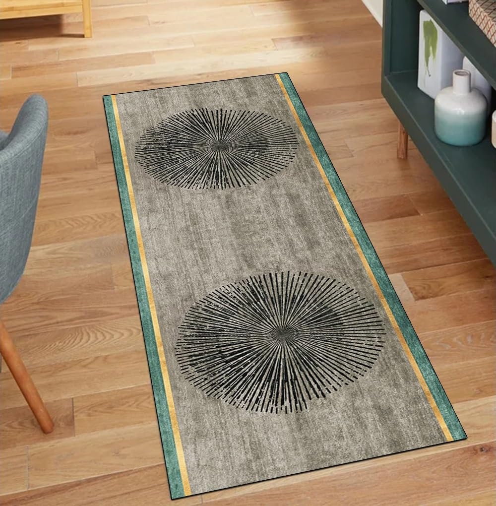 Alfombra de pasillo marrón de 70x180 cm vintage lavable y antideslizante