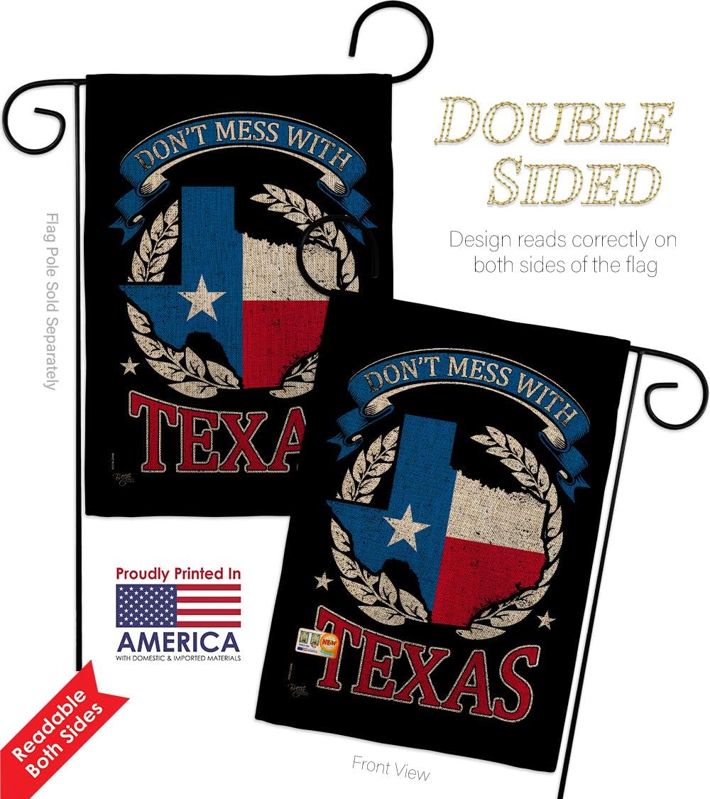 Dont mess Texas Burlap Burlap Garden Flag Americana States USA American Territories Republic Country Particular Area Small Decorative Gift Yard House Banner Double-Sided Made In 13 X 18.5