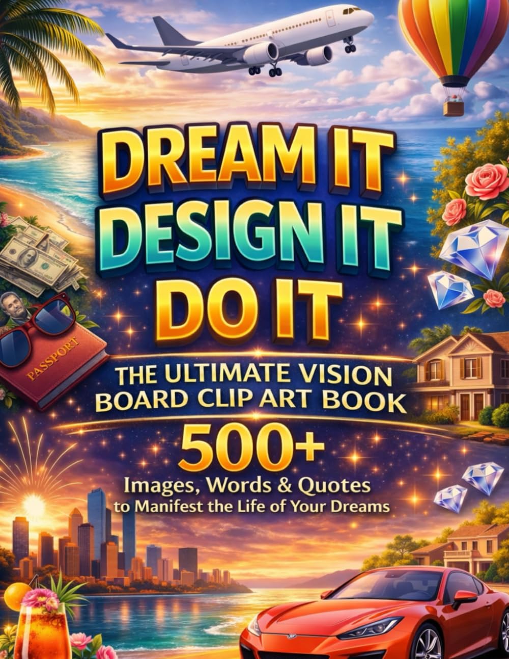 Dream It, Design It, Do it. The Ultimate Vision Board Clip Art Book: 500+ High-Impact Images, Words & Quotes to Manifest the Life of Your Dreams
