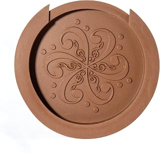 Guitar Soundhole Cover 4 inch, Soft Rubber Sound Hole Cover to Reduce Feedback and Noise for Acoustic Guitar 40/41 Inch (Brown)