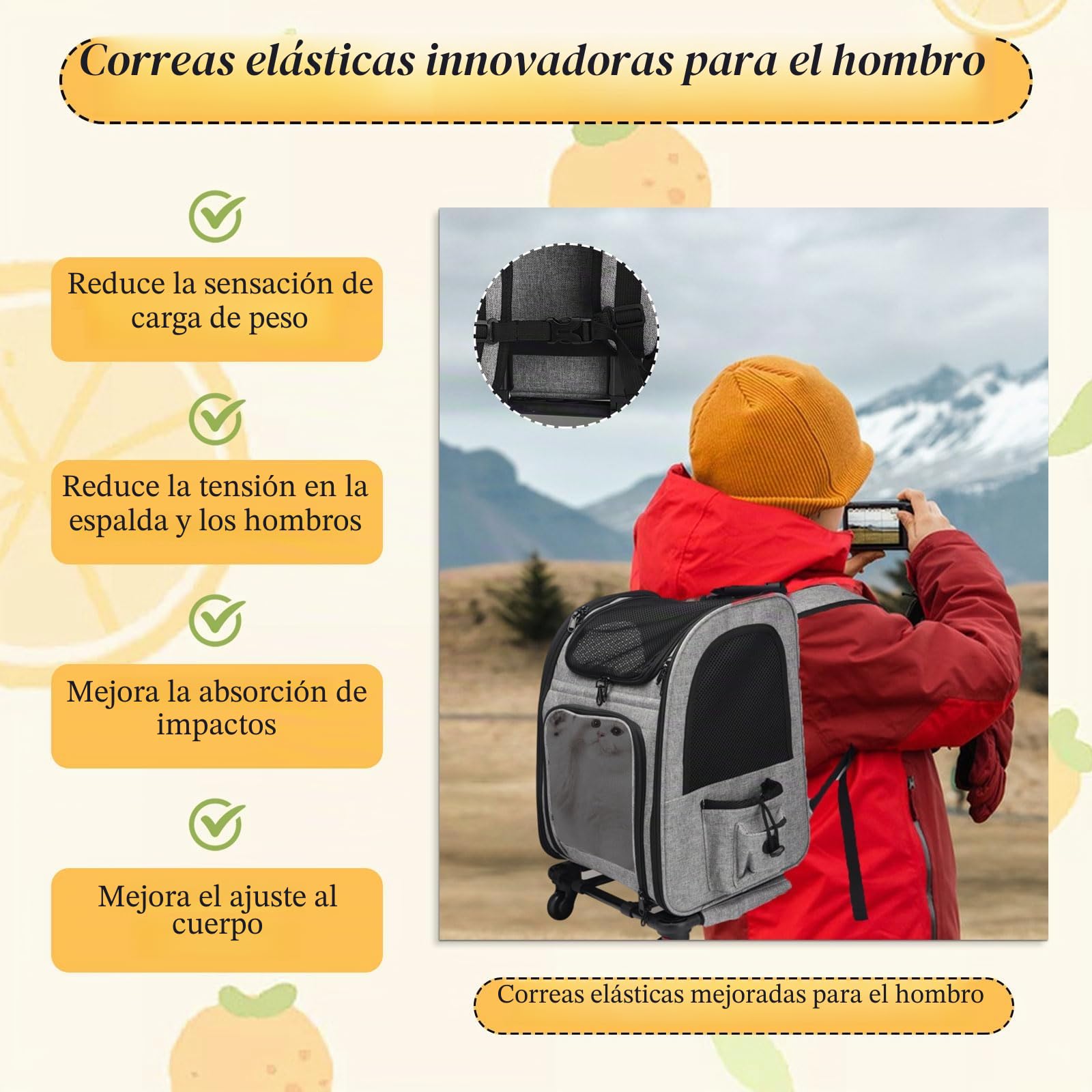 mumisuto Transportin Gato con Ruedas y Varilla Telescópica, Carga Máxima 15 kg, Expandible Transportin Perro con Arnés Interno, para Viajar en Tren/Automóvil/Restaurante/Avión