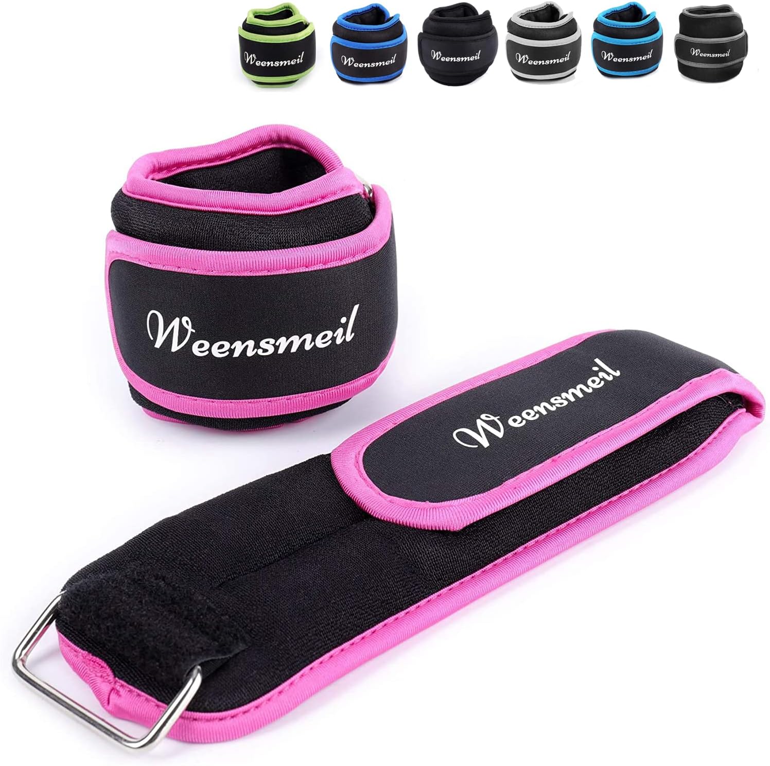 Ankle Weights 1 Pair 1 2 3 4 5 6 10 12 LBS Wrist Weights Arm Weights Leg Weights for Women Men Kids with Adjustable Strap, Strength Training Ankle Weights Set for Running Gym Fitness Workout Walking Jogging