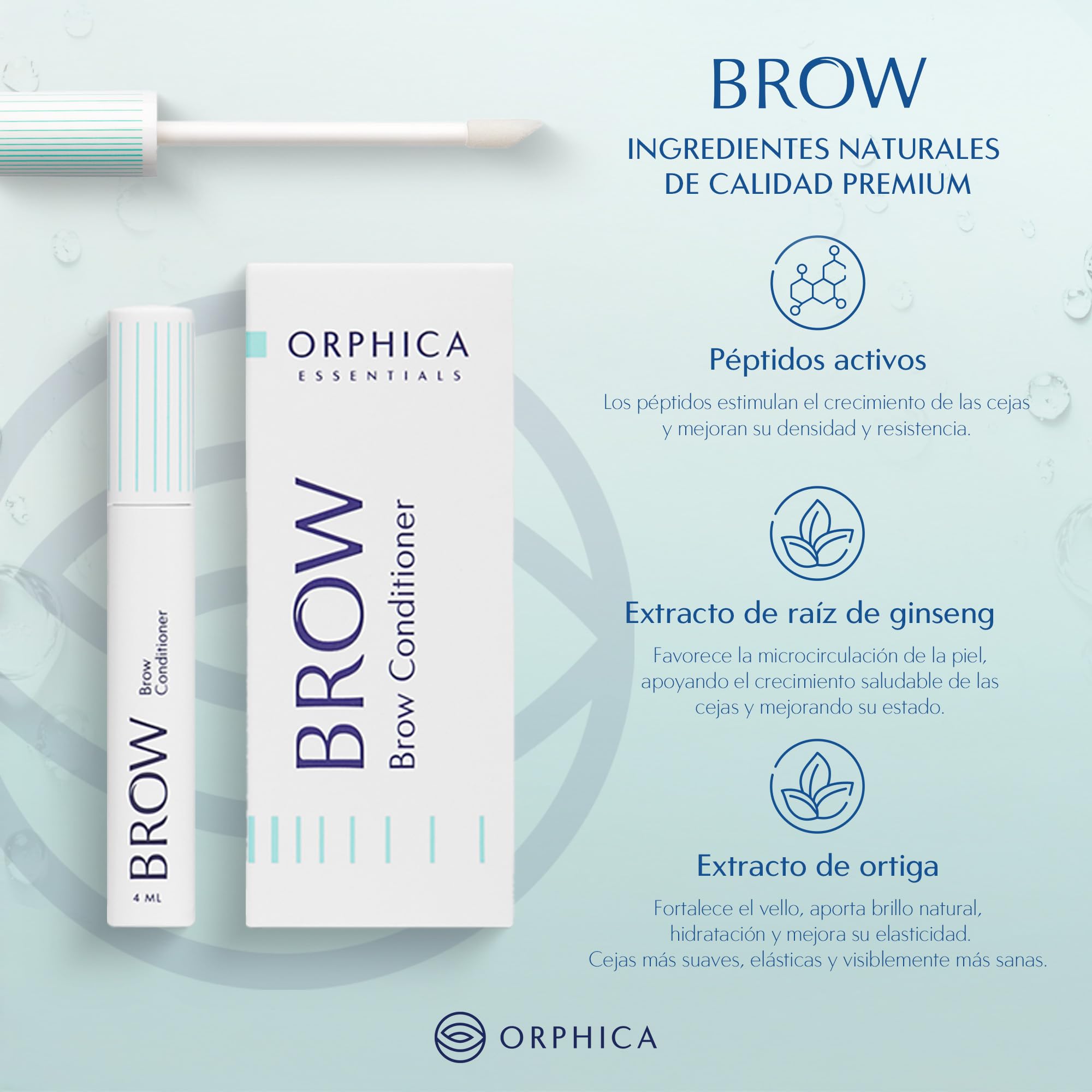 ORPHICA BROW Serum Cejas Crecimiento 4 ml | Serum Acelerador del Crecimiento | Acondicionador para Cejas Fuertes y Nutridas| Dermatológicamente Comprobado