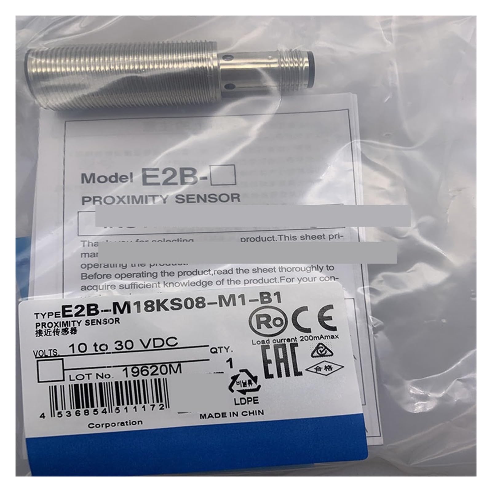 LEOTNNDQ 1pcs sensor Proximity switch E2B-M18KS08-M1-B1 E2B-M18KS08-M1-B2(E2B-M18KS08-M1-B1)