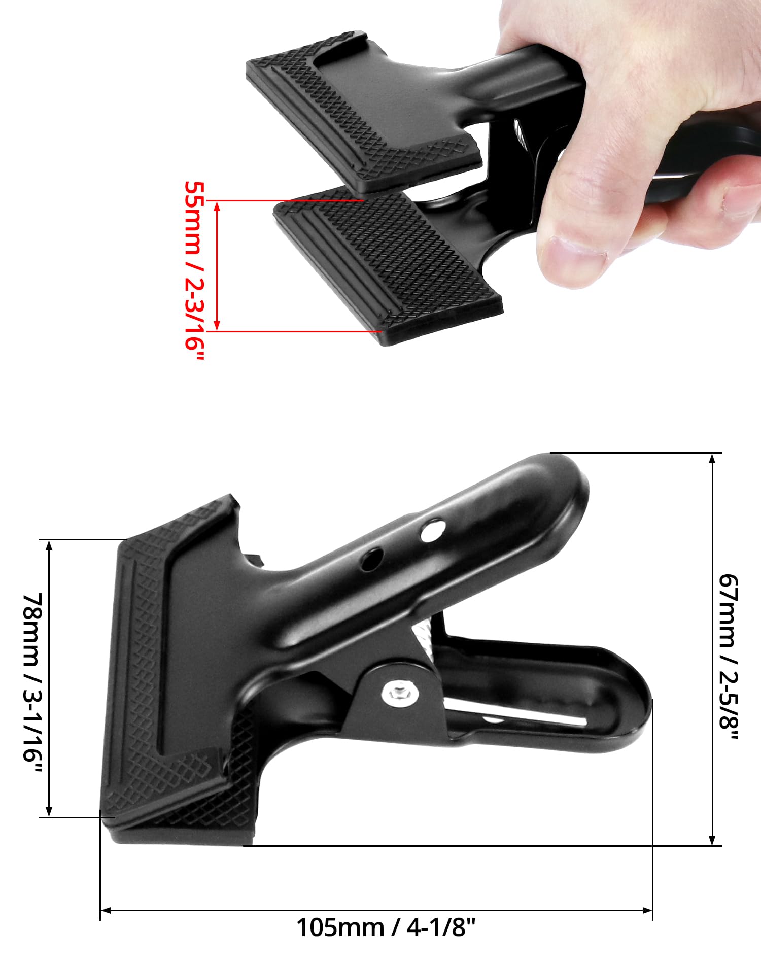 QWORK® Lot de 8 Pinces à Ressort, mâchoires de Serrage Fortes, Protection en Caoutchouc, Clips de Fond d'appareil Photo Polyvalents