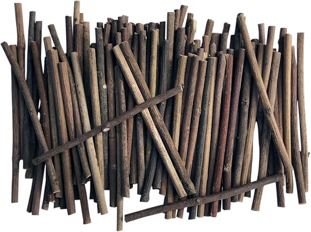Ebony Wooden Log Sticks for DIY Twigs Crafts Photos Props Decoration 4inch Pack of 100 - Twigs for Crafting
