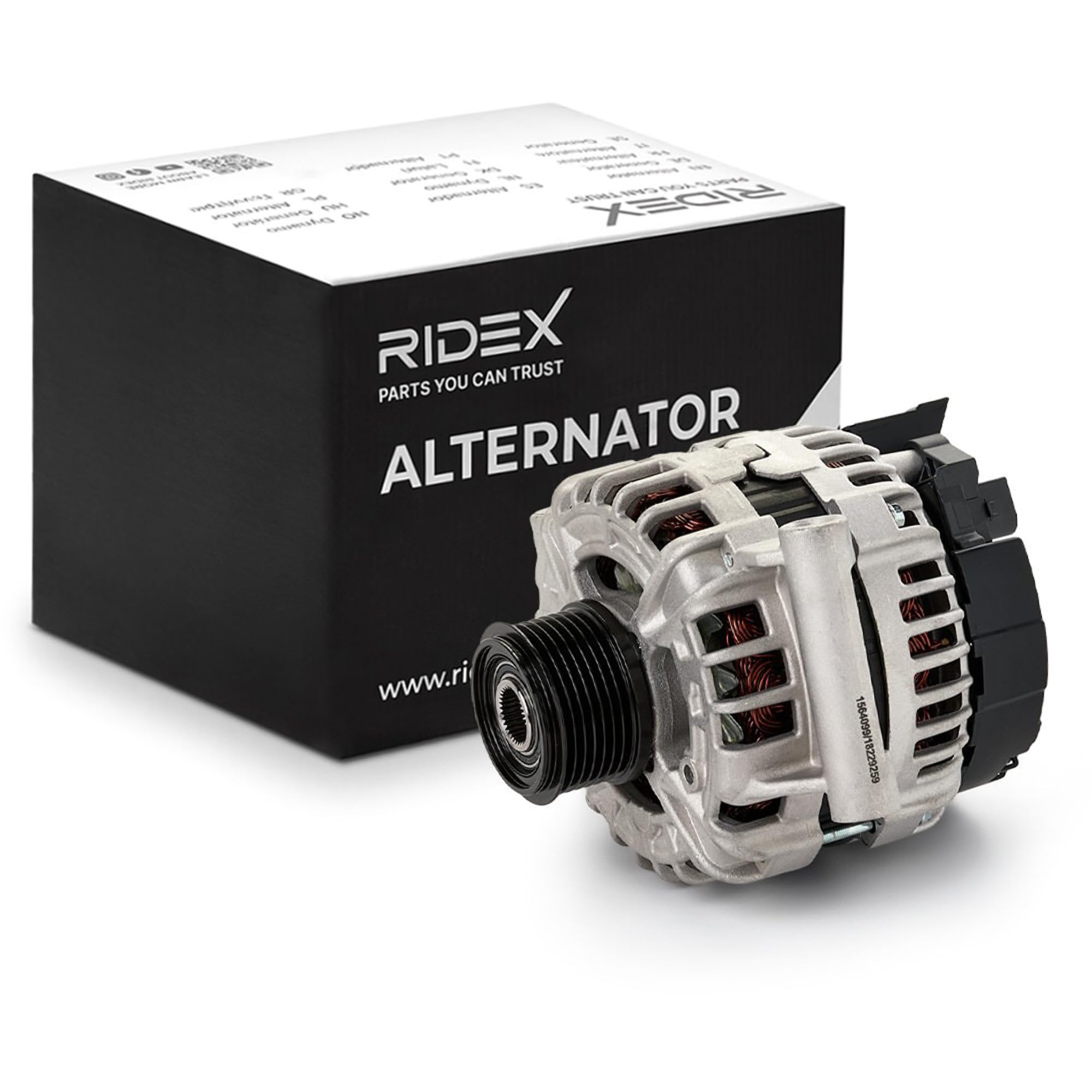 Alternator Generator RIDEX 4G1561 150A 14V Kompatybilny z FORD Transit Mk7 Burtowy ciężarówka/Podwozie V363, FED, FFD Transit Mk6 Nadwozie pełne V347, V348, FA Transit Mk7 Bus V363, FAD, FBD