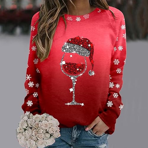 Miniatura 2 de SNKSDGM Sudadera divertida de manga larga con estampado de letras para mujer, cuello redondo, vacaciones, sin botones, camiseta