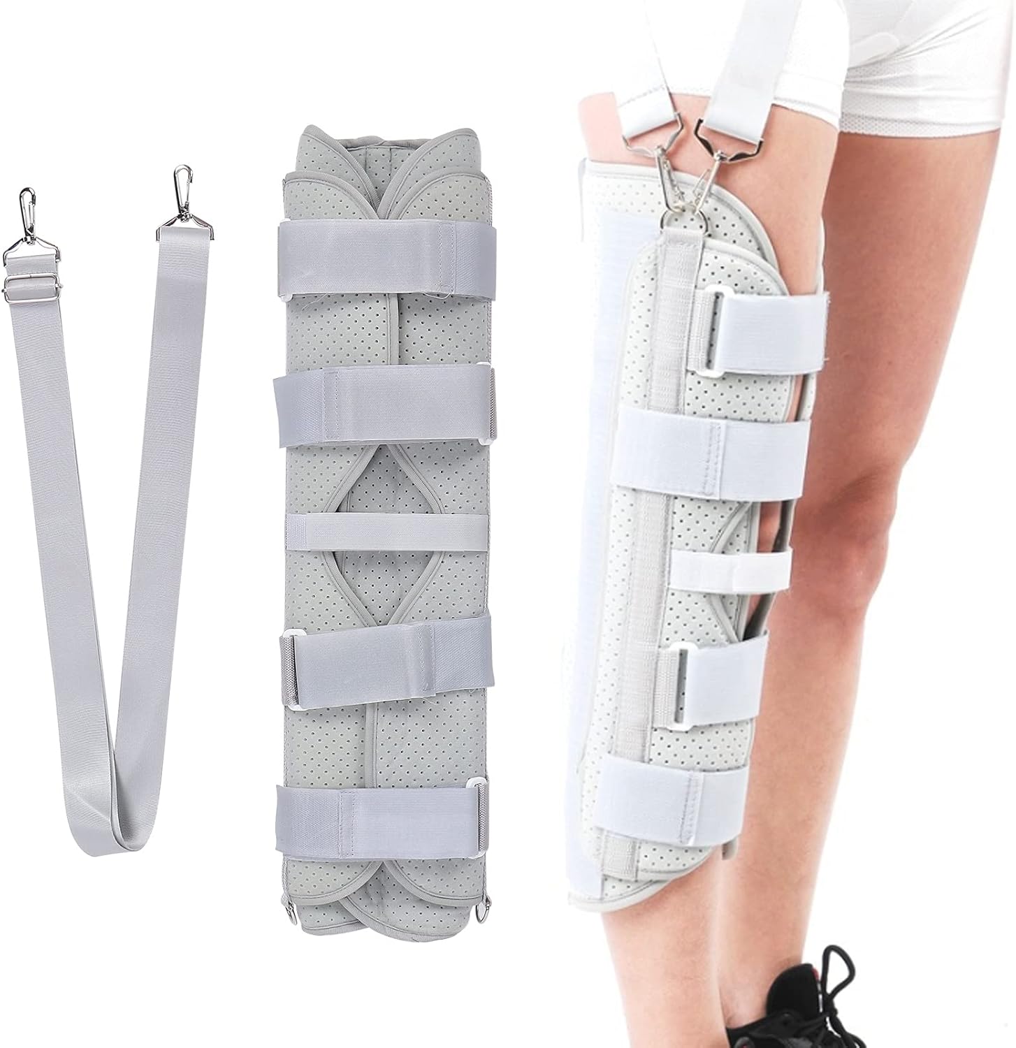 Knee Brace, Knee Immobilizer Brace with Shoulder Sling Knee Splint Support for Knee