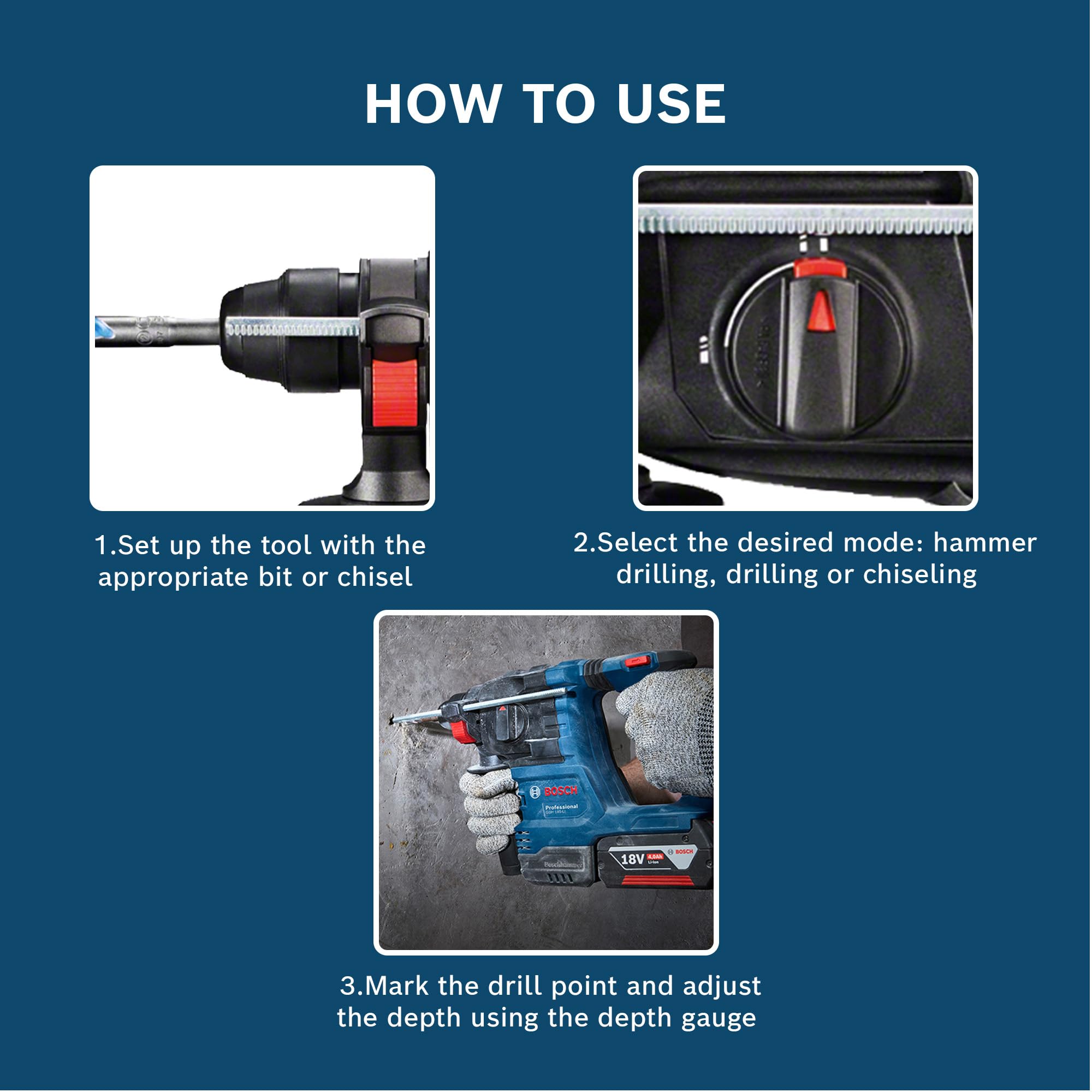 Bosch GBH 185 Li Cordless Rotary Hammer - Powerful & Durable -5 Bosch GBH 185 Li Cordless Rotary Hammer - Powerful & Durable -5