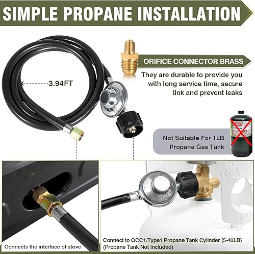 Miniatura 4 de BESTFIRE Estufa de propano portátil para exteriores, quemadores duales de 900012000 BTU con encendido automático, acero resistente al óxido,