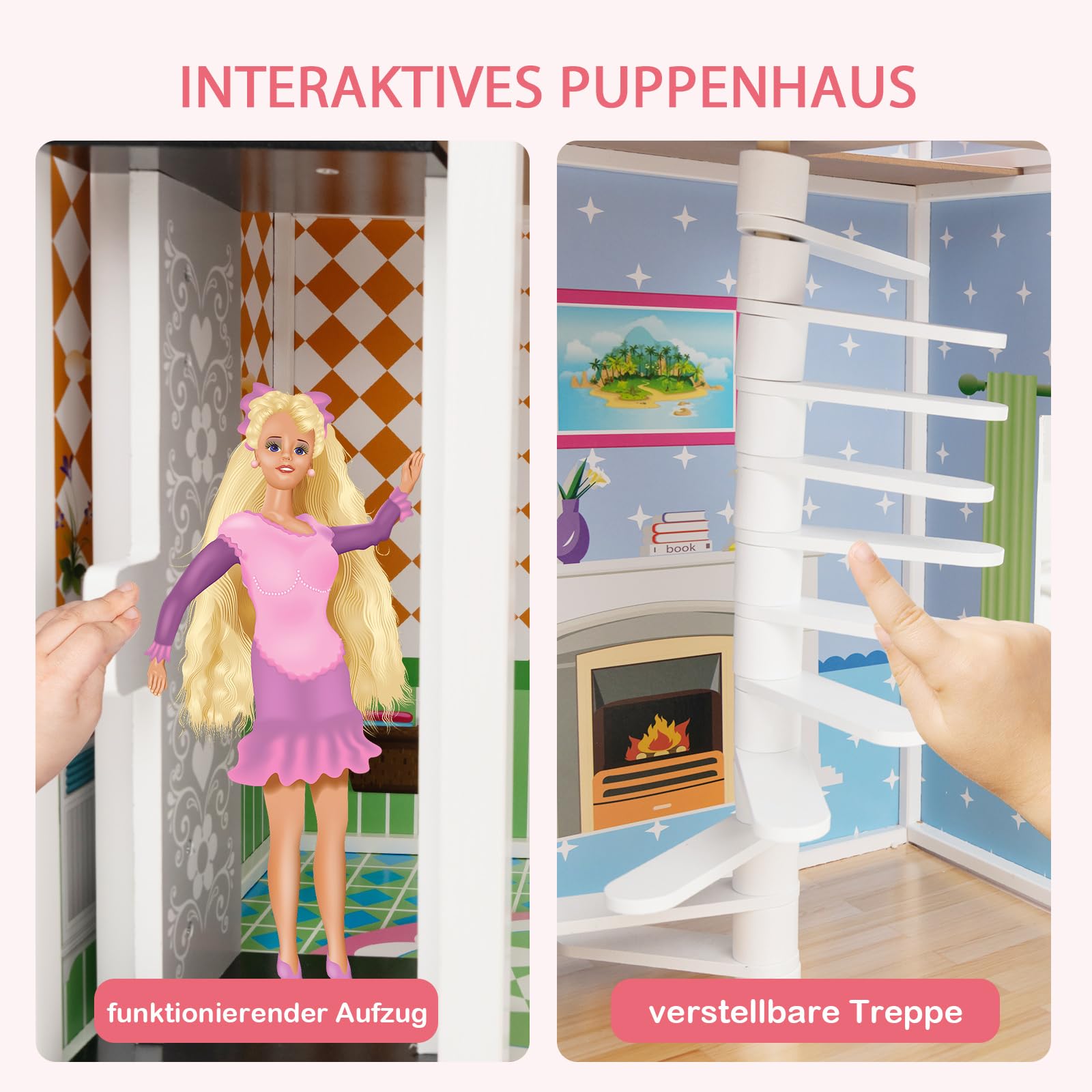 Goki Poppenhuis 3 Verdiepingen | Bestel eenvoudig! - Het Houten Poppenhuis