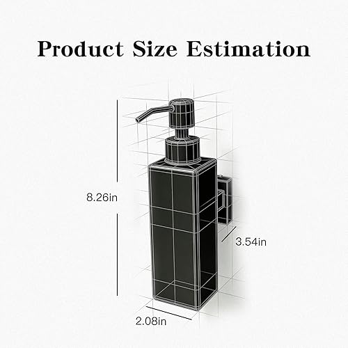 Miniatura 2 de Black Soap Dispenser, Wall-Mounted 304 Stainless Steel Liquid Soap Dispenser for Kitchen and Bathroom