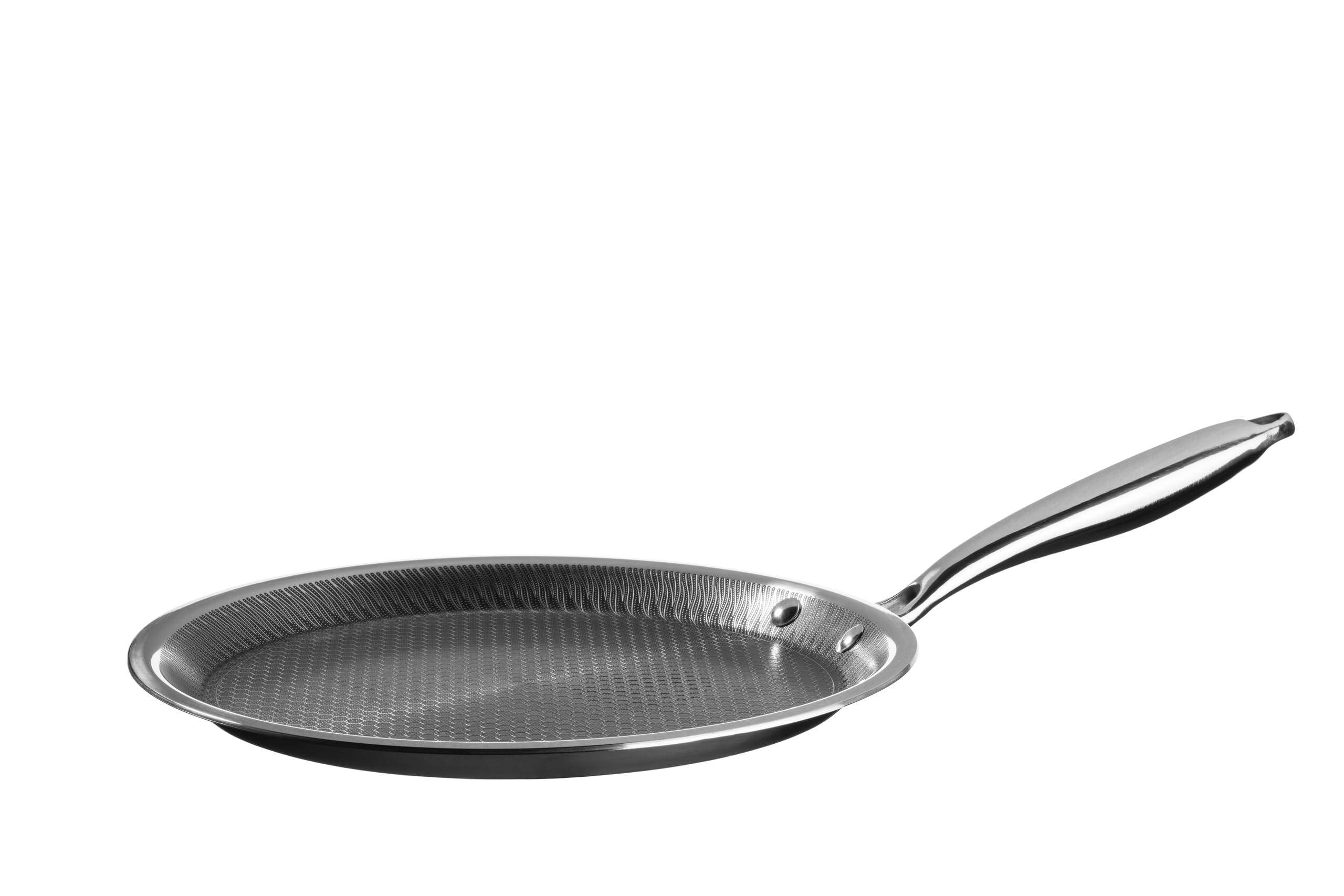 MÄSER Hestia, antihaft beschichtete Palatschinkenpfanne 28 cm, hochwertige Wabenbeschichtung, ideal für Crepes, Mehrschichtmaterial für beste Wärmeverteilung, geeignet für Induktion, Edelstahl 18/10