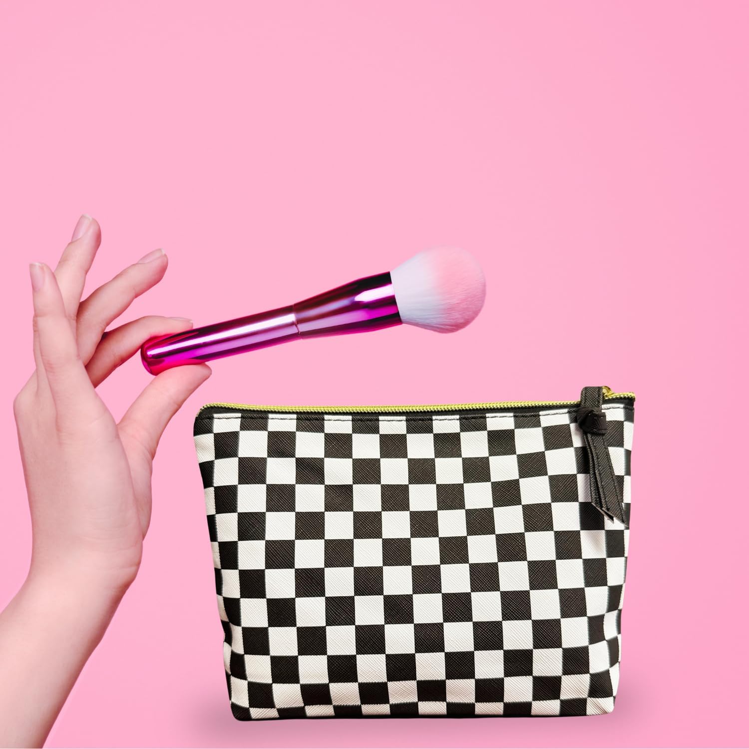 Cosmetic Bags for Women, 20-Count, Checkered Zipper Makeup Bags, Perfect for Beauty Supplies, Jewelry, Women's Small Gifts, or Cute Party Favors, Women Owned Here in the USA