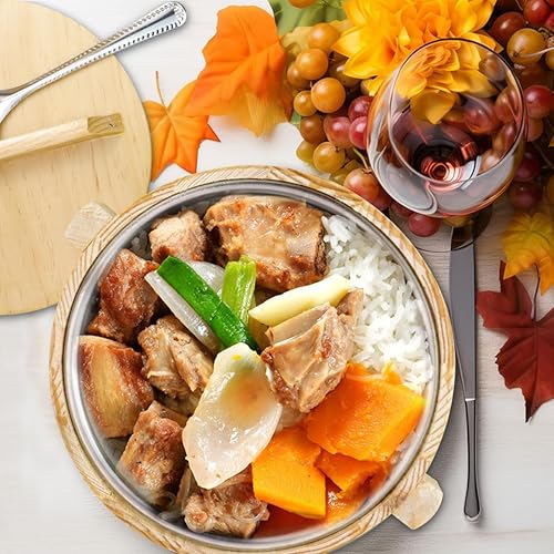 Miniatura 6 de DOERDO - Cubo de arroz de madera para sushi, cuenco de arroz con tapa para restaurante casero, contenedor de alimentos, 7.1 in