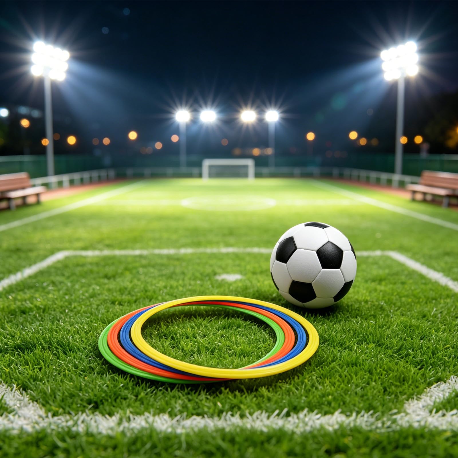 TOYANDONA 8 Pièces Lot de Cerceaux D'entraînement Agilité Football en PP Léger pour Vitesse et Coordination, pour Entraînement Sportif Extérieur et Travail D'équipe