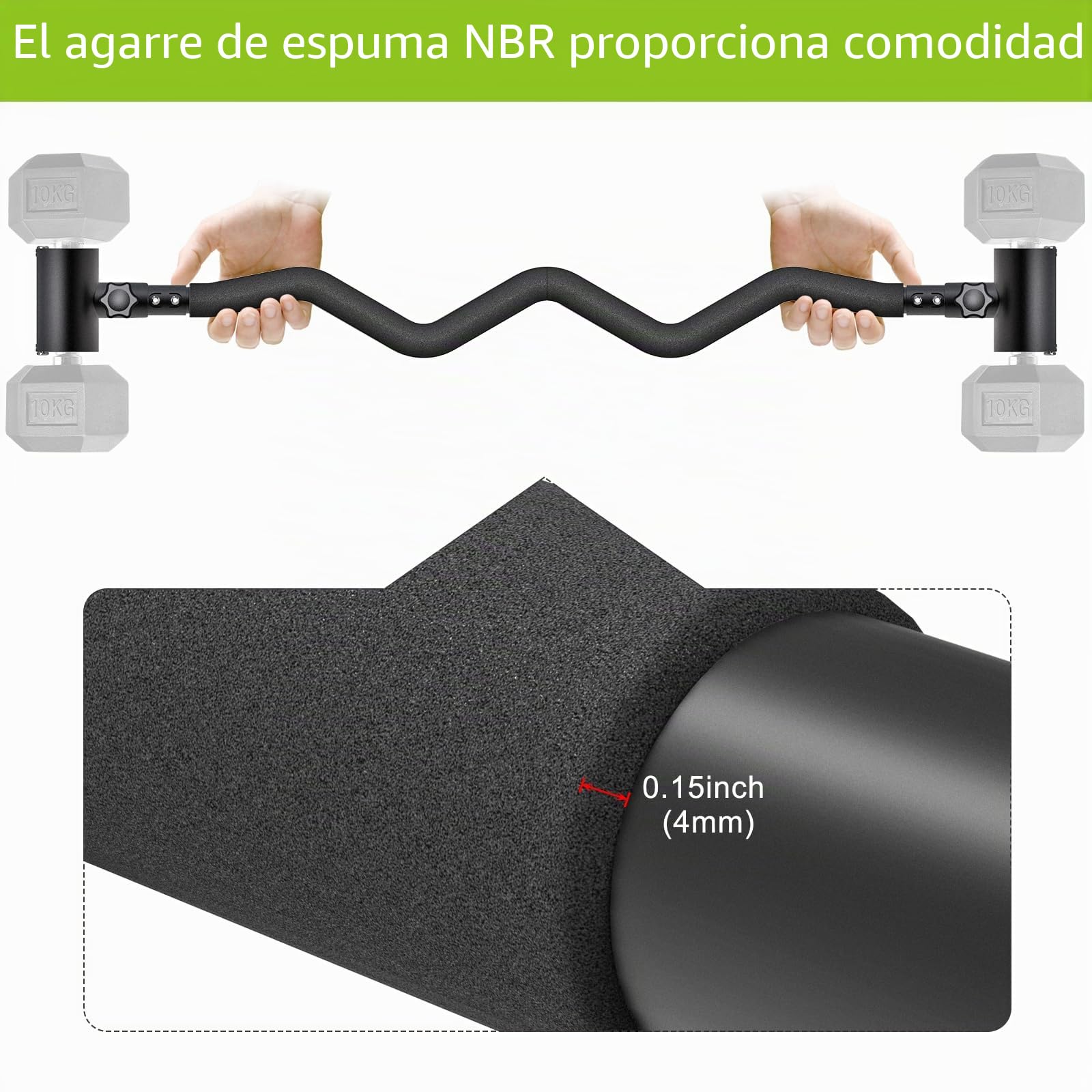 Kipika Adjustable Dumbbell to Barbell Converter - EZ Curling Bar Adapter - Versatile Weightlifting Equipment for Home Gym