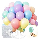 Pastel Balloons 50pcs 5 Inch 12cm small mini Decorative Latex Assorted Party Macaron Balloon for Birthday Baby Shower Wedding Engagement Graduation Festival Decorations 5 inch (Small) - 50 pcs