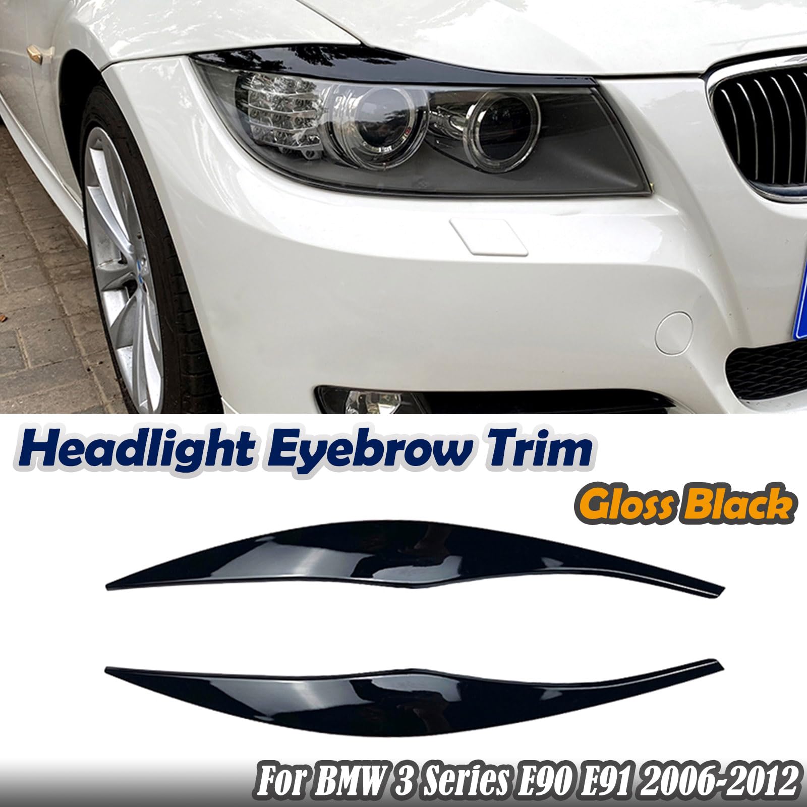 Per BMW Serie 3 E90 E91 2005-2012 Copertura di Rifinitura Palpebra/Sopracciglio del Faretto Anteriore dell'Auto