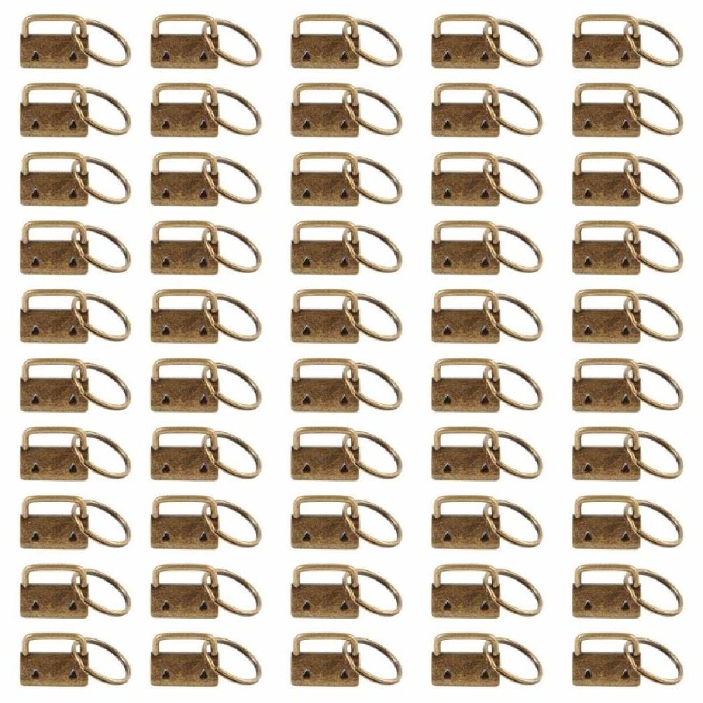 PLMN 50 Pcs Key Fob Hardware Key Chain Fob Wristlet with Key Rings for Wristlet Keychain Key Chain Making Hardware Supplies 50x key fob hardware keychain split wristlets cotton tail clip with keyring