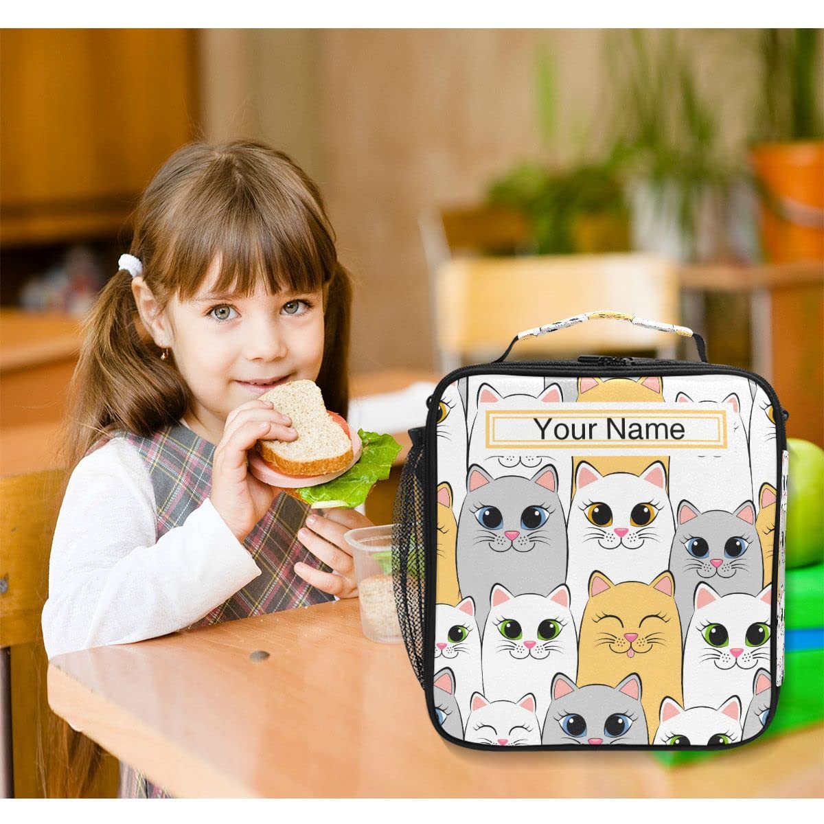 Jolie Boîte à Déjeuner Avec Motif Chats De Dessin Animé - Sac