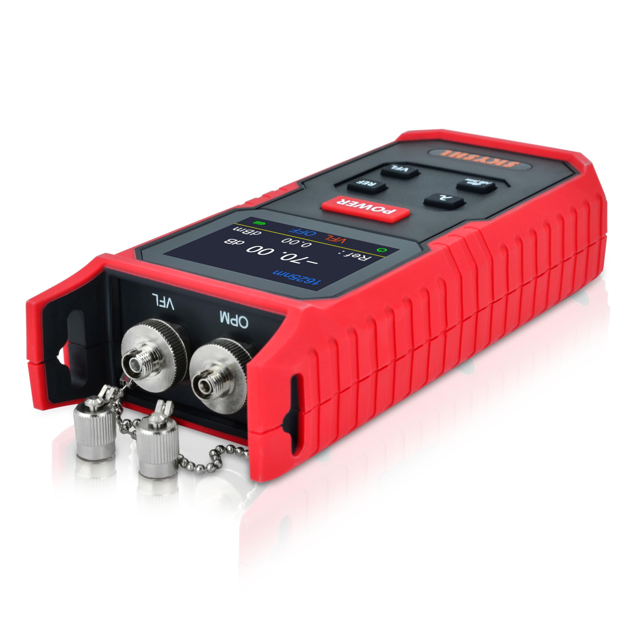 OPM Optisches Leistungsmessgerät 850nm-1700nm -70dBm bis +8dBm VFL 650nm 8km 2,3-Zoll-Farbbildschirm Optical Fiber Power Meter SC FC ST LC