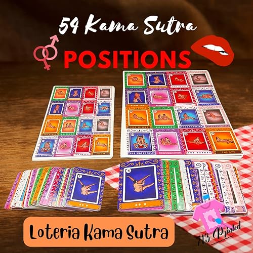 Miniatura 4 de Loteria Kama Sutra, Kama Sutra Bingo 54 tarjetas de posiciones, a prueba de agua, 10 tablas no repetidas, bingo 54 posiciones Kama Sutra (L)