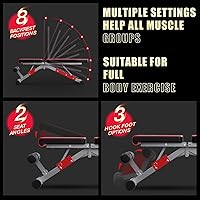 Vista 3 de DONIUZ Weight Bench, Adjustable Workout Bench Press Set for Home Gym Strength Training, Easy Assembly Foldable Training Lifting Bench for Small