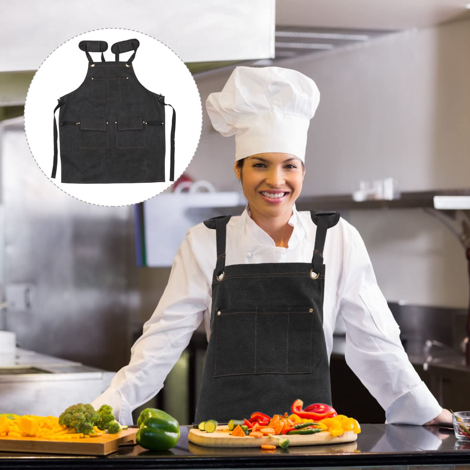 Grembiule Da Parrucchiere Per Donne E Uomini Grembiule in Tela Con Tasche Per Barbecue Cucina Lavoro Ristorante Hotel Facile Da Usare