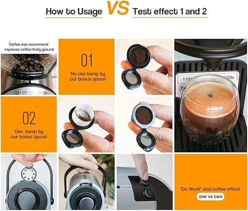 Miniatura 3 de Pilipane Cápsulas de café reutilizables para café, cápsulas de café recargables con cepillo para cuchara, filtros de café en cápsulas de taza, taza