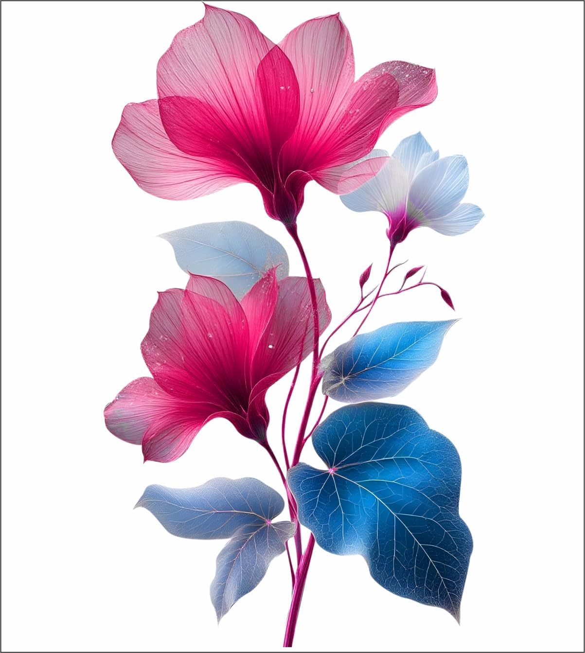 3D Flower Pot and Flower Wall Stickers, Self-Adhesive Peel and Stick Floral Wall Decals, Waterproof Removable Wall Art for Living Room, Bedroom, Kitchen & Home Decor (st202, 30cm x 30cm)-image-42