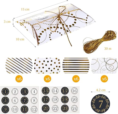 Miniatura 7 de Naler Calendario de Adviento de Navidad 2022, cajas de regalo de cuenta regresiva de Navidad para llenar cajas de regalo de copo de nieve, cajas de