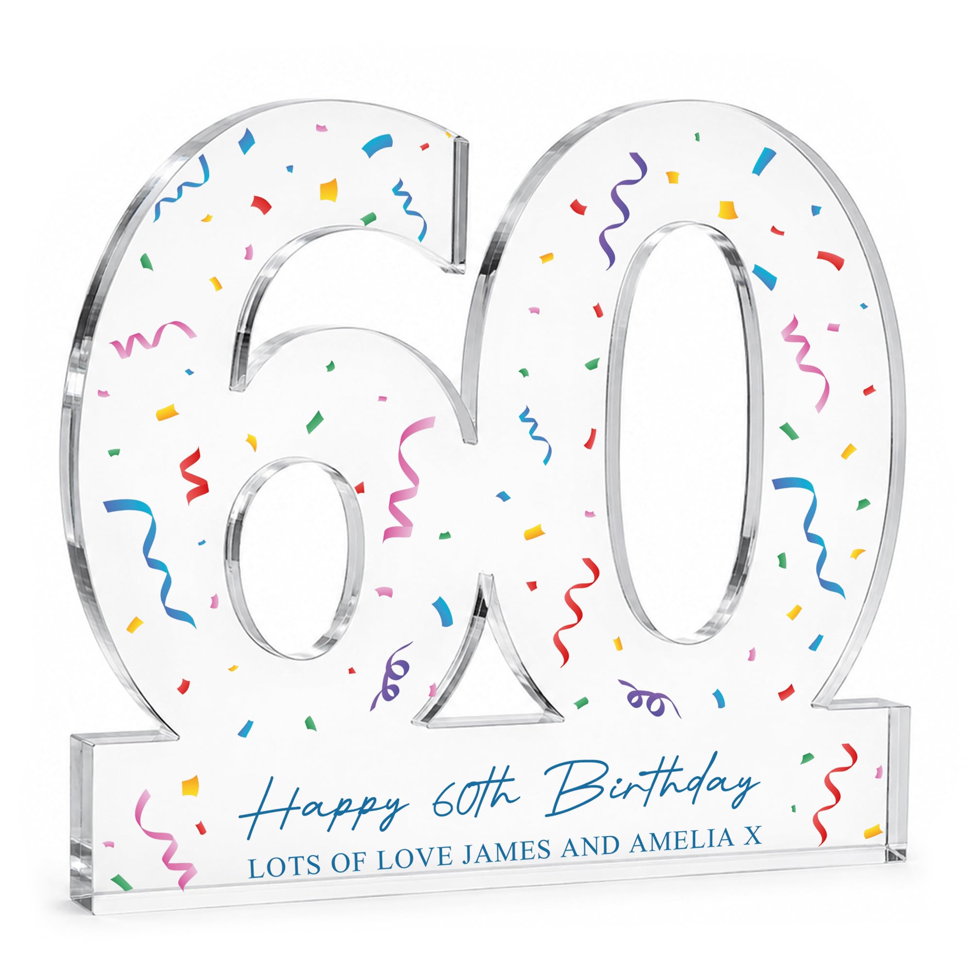 Red Ocean Personalised 60th Birthday Keepsake Gift For Friends Family Mum Nan Grandma Acrylic Freestanding Plaque