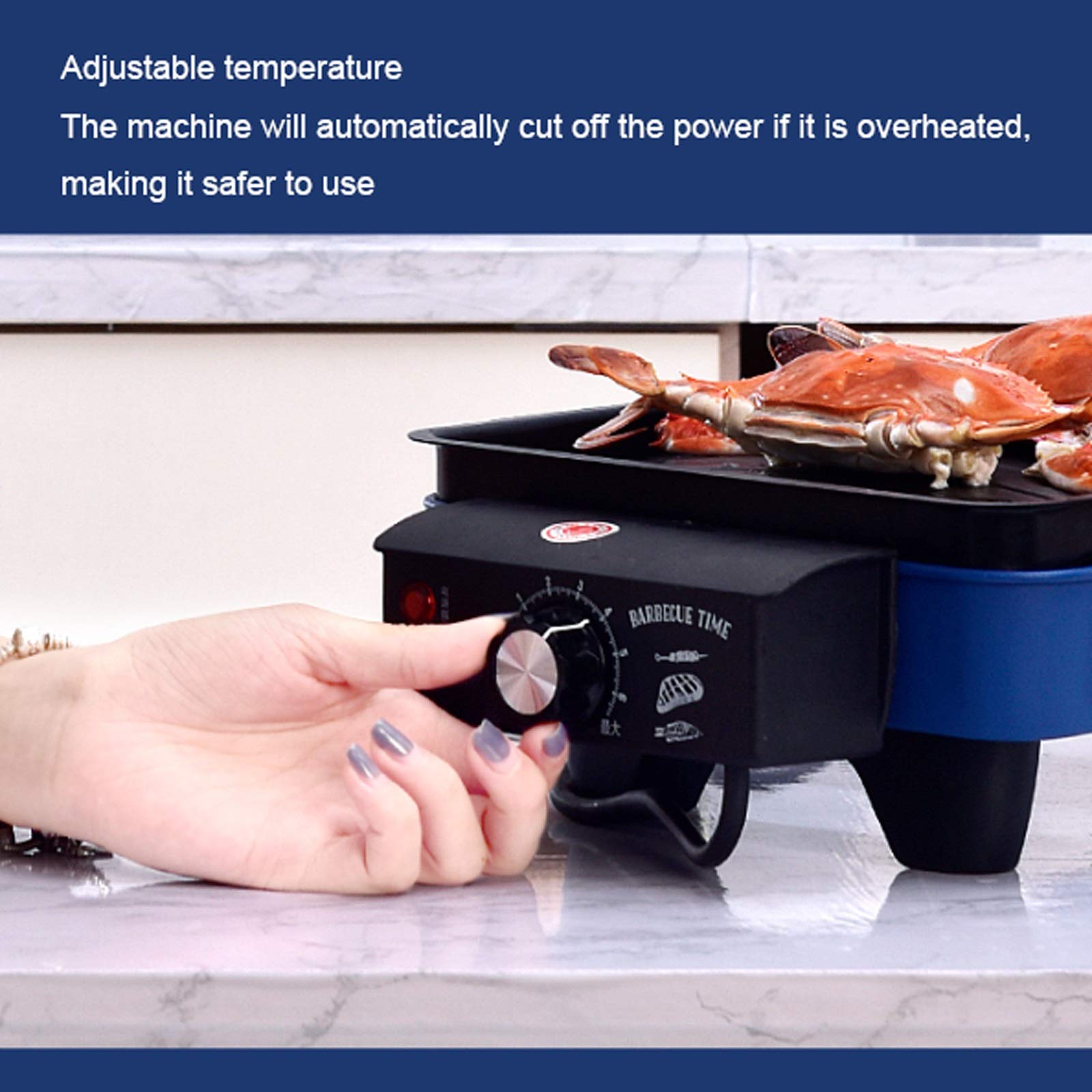Zestawy narzędzi do grillowania, do użytku wewnątrz, grill elektryczny, bezdymny, 1500 W, elektryczny grill i nieprzywierające płyty grillowe z regulacją temperatury, zdejmowana taca ociekowa