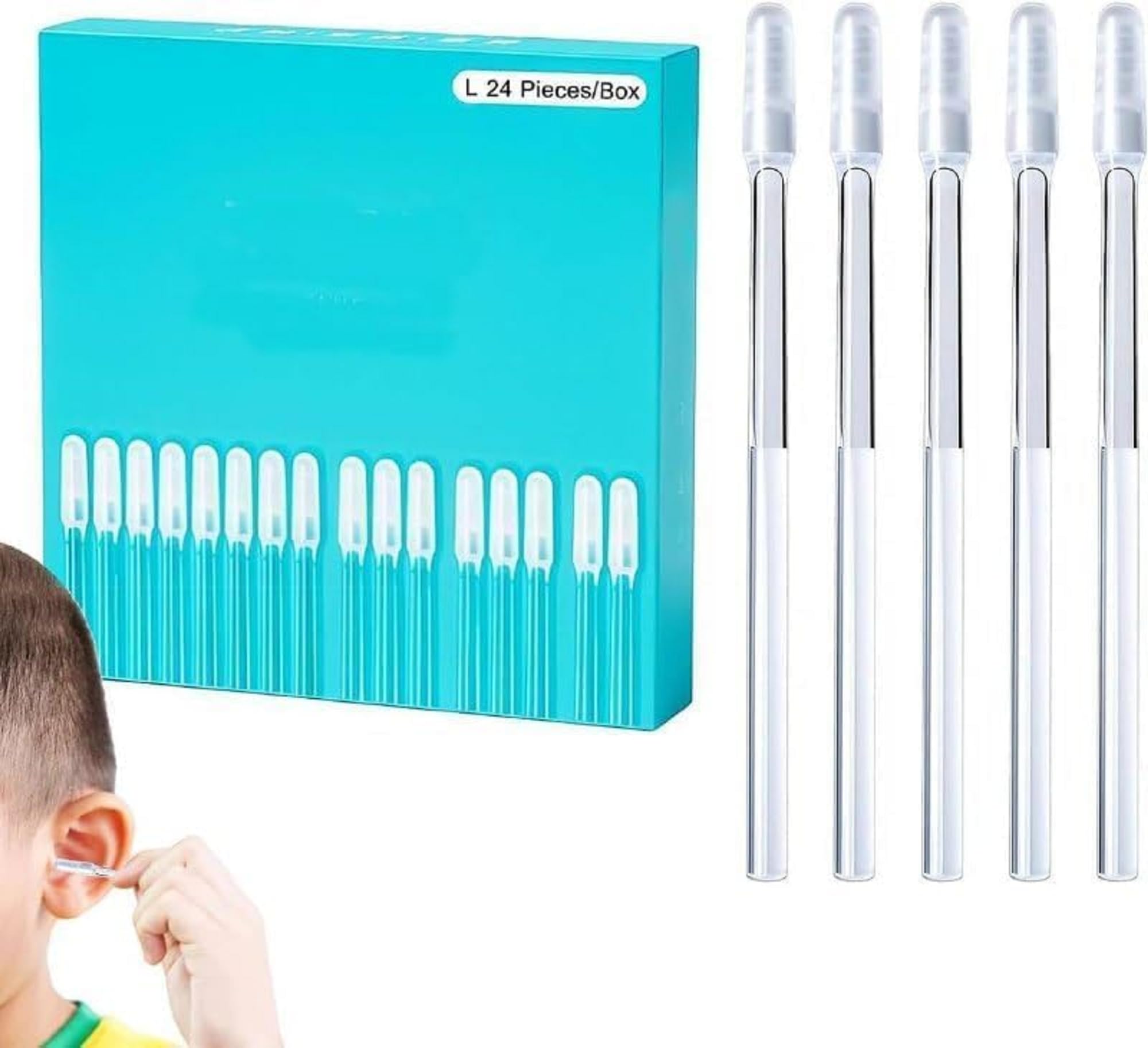Shuttle Art Reusable Ear Cleaner 24Pcs,Soft Silicone Sticky Washable Resin Tip Ear Wax Removal Cleaning Stick Kit,Earwax Remover for Adults- Kids,Safe Ears Cleaning Tool,EarPick Cleaner,Ears Care Kit-picture-31