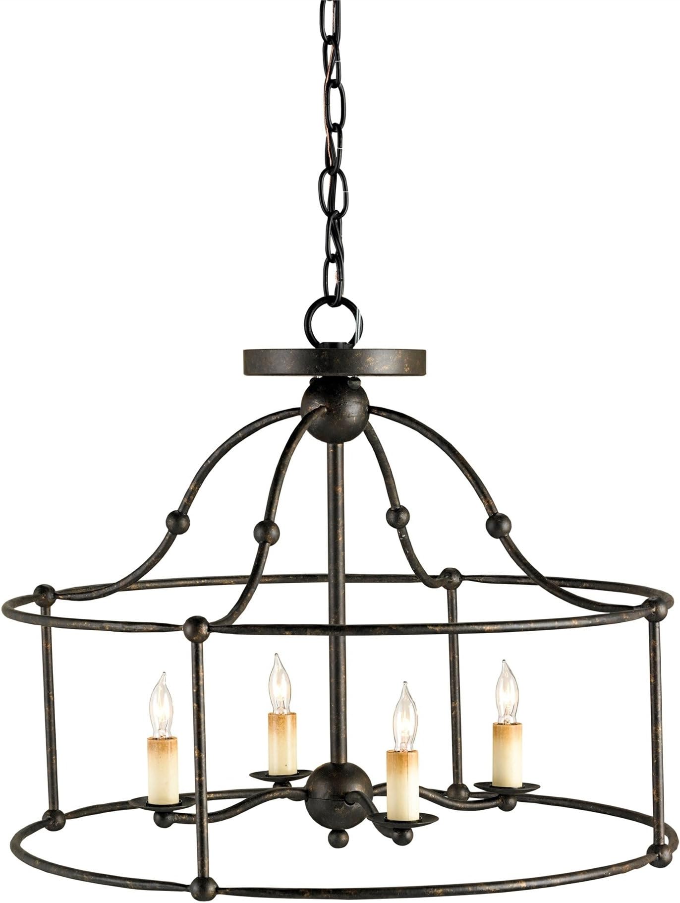 Currey and Company 9878 Fitzjames - Four Light Pendant, Mayfair Finish