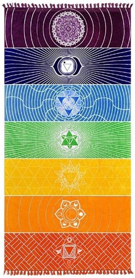 Cotton Indian Yoga Style Tapestry For Wall Mandala Design Zen Meditation With Logo Chakra Art Version Tapestry Hanging Wall 59x30 Inch