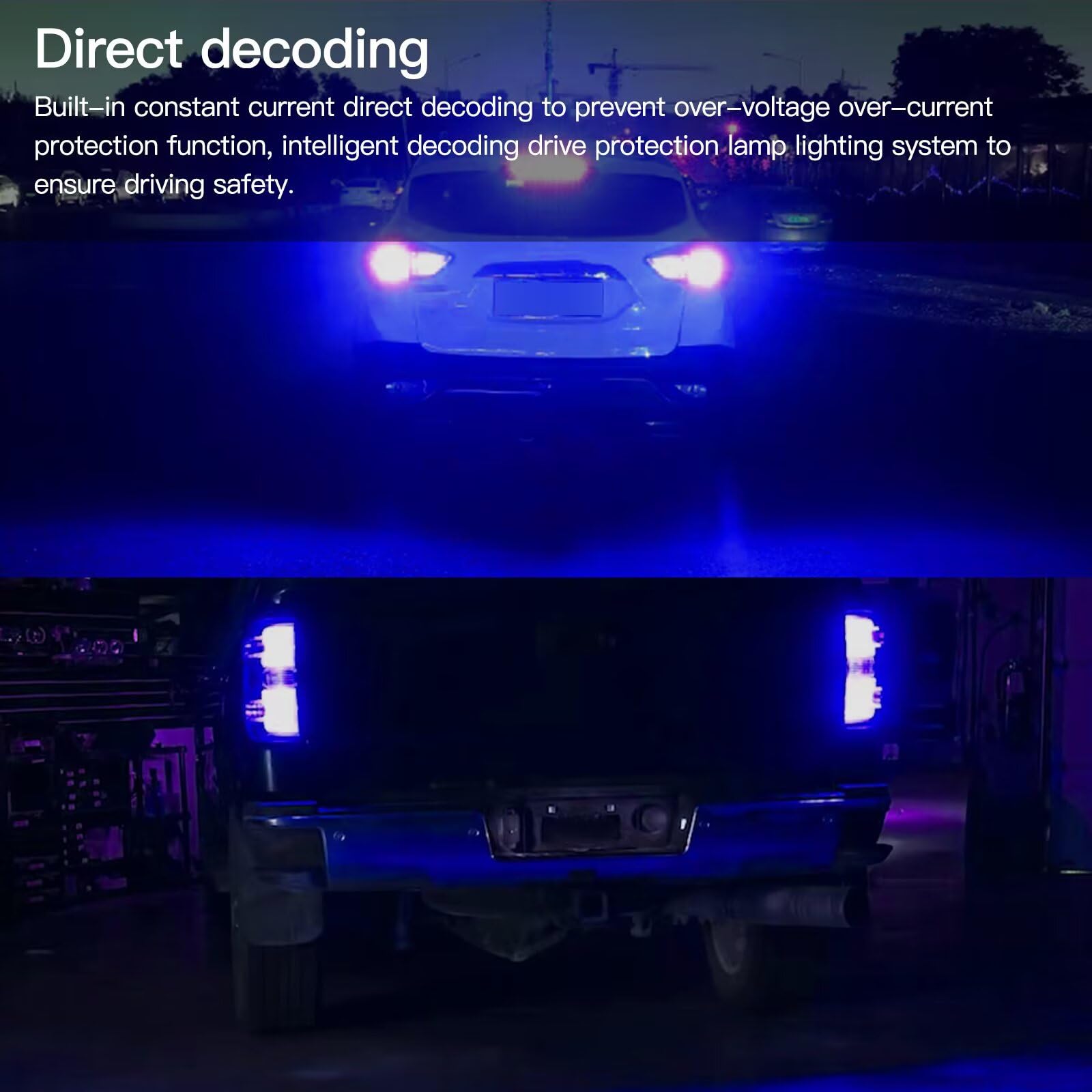 4-Pack Of 3157 Blue LED Light Bulbs - For Car Turn Signals, Backup Lights, Bright Miniature Lamps, Super Bright
