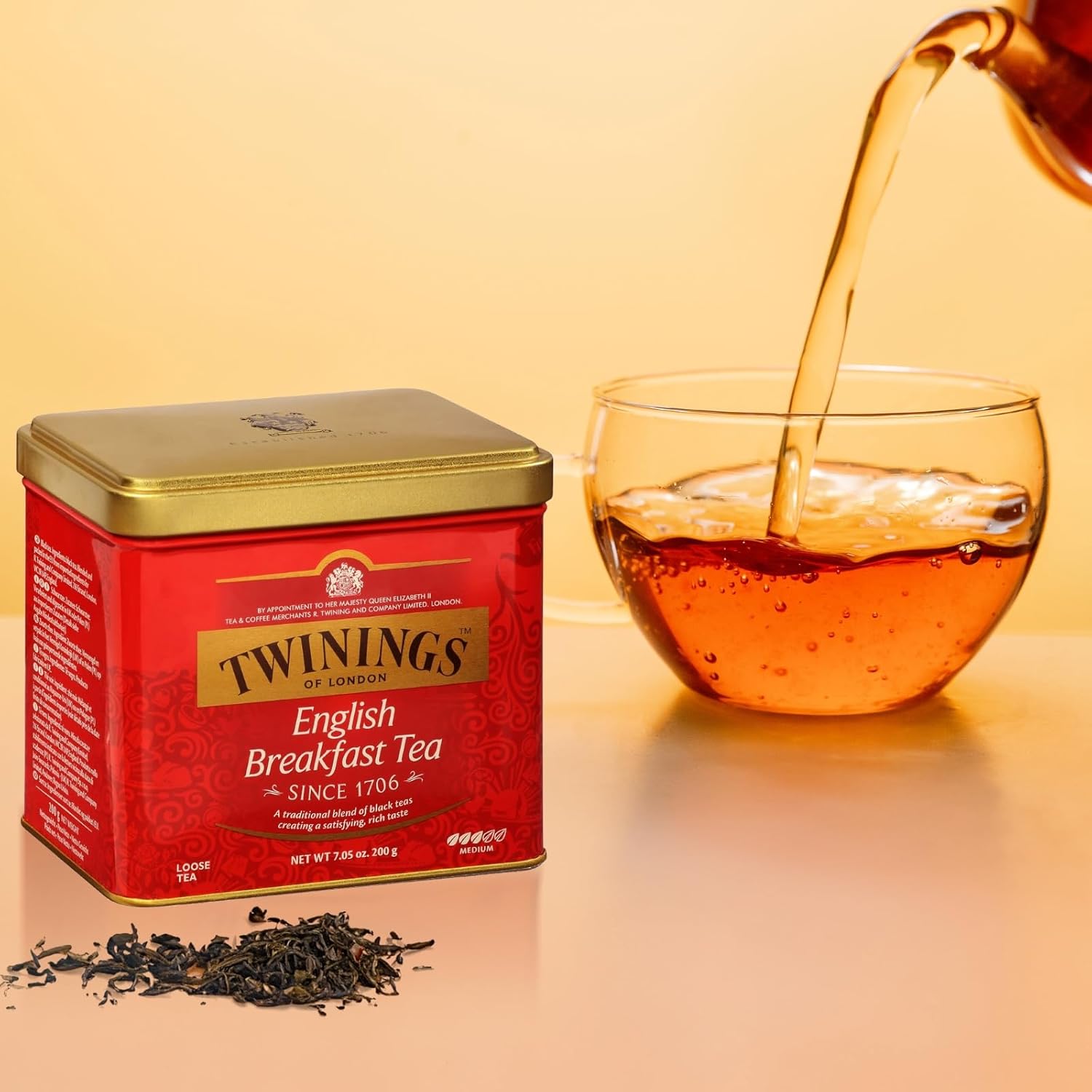 Twinings English Breakfast Loose Tea Tin, 7.05 Ounce Tin (Pack of 2), Smooth, Flavourful, Robust Black Tea Leaves, Caffeinated, Enjoy Hot or Iced