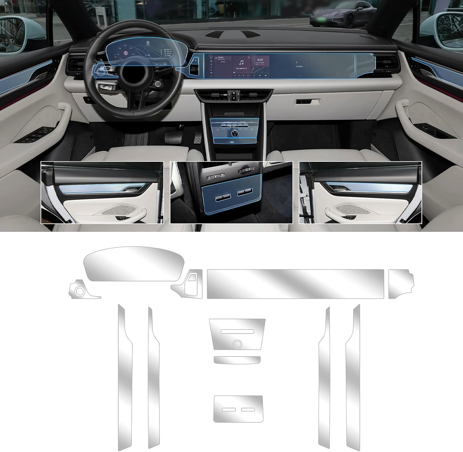 for 2024-UP Porsche Macan EV PPF Precut 8.5Mil Car Paint Protective Film TPU HD Film Scratch Protector Interior Accessories