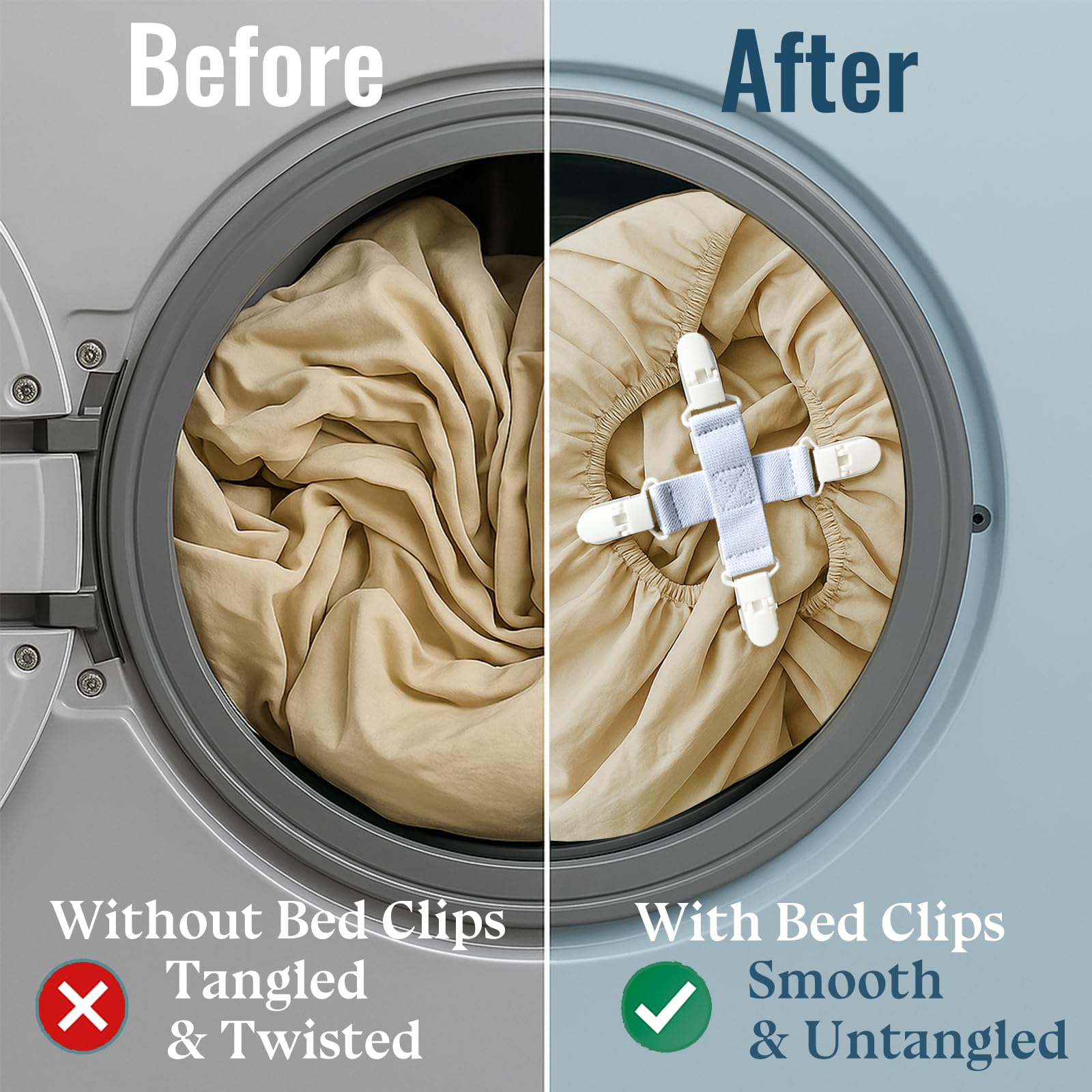 Washer Dryer Accessories 3-Pack Bed Sheet Detangler Clips - Laundry ...