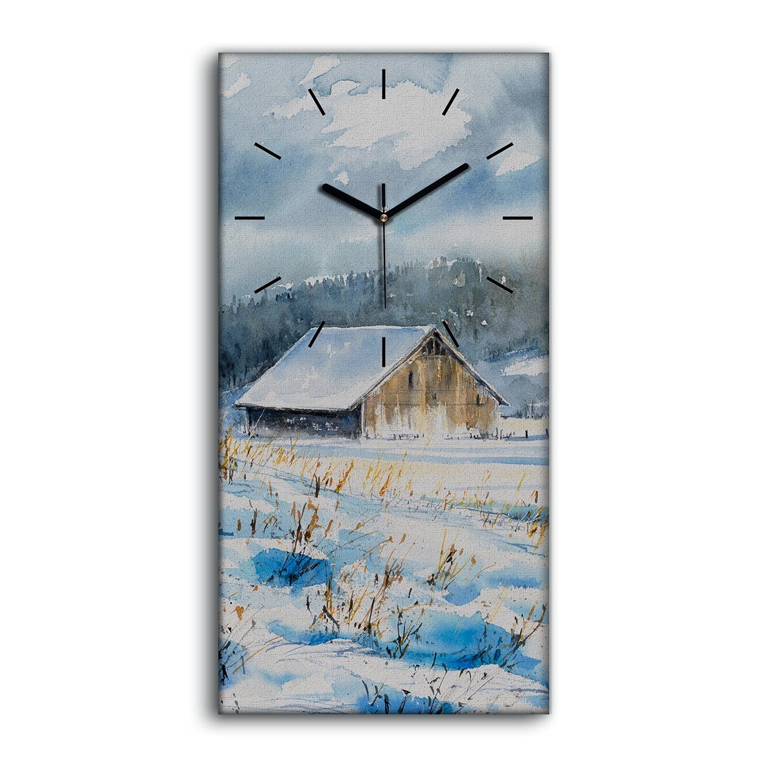 Horloge murale chambre sans bruit tableau paysage aquarelle