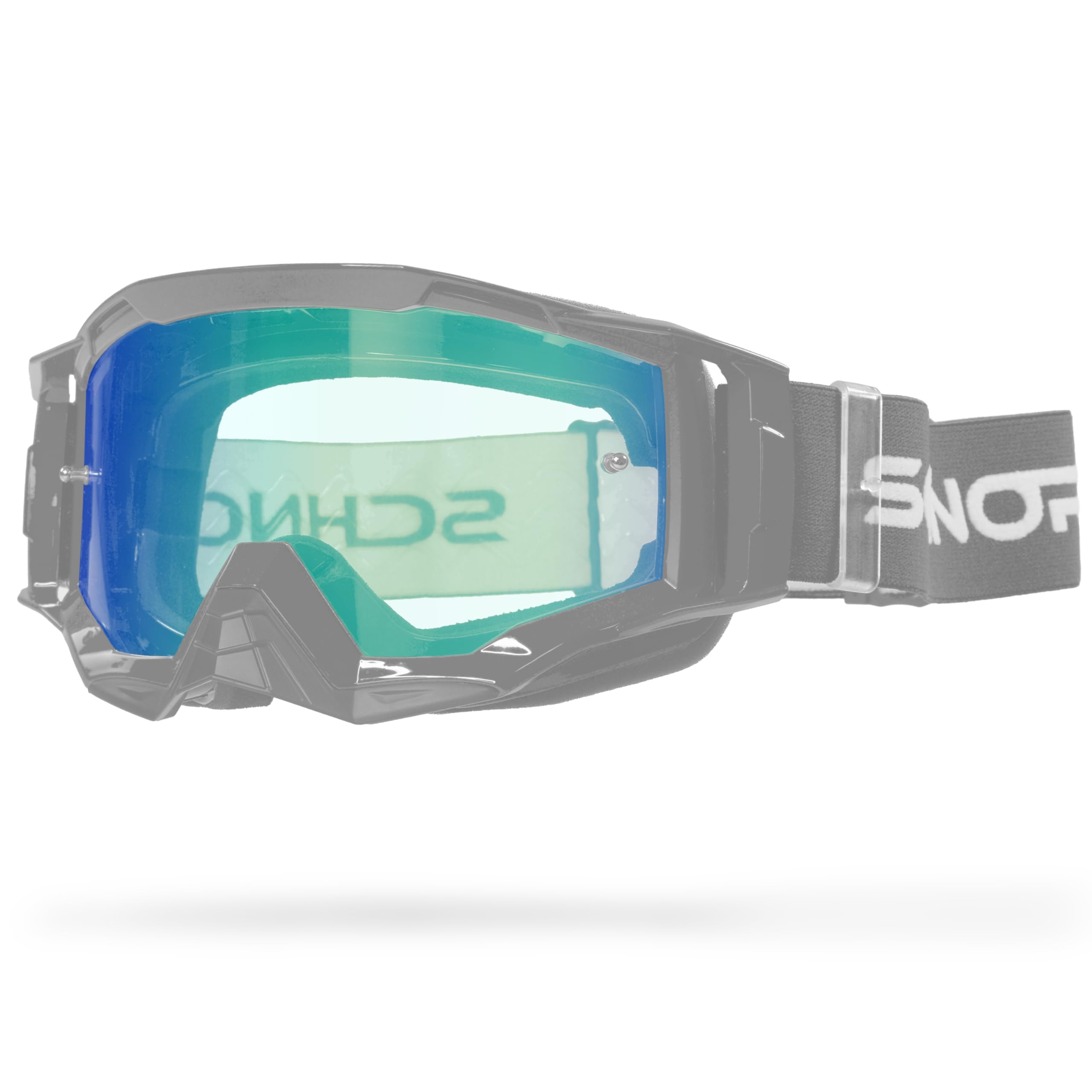 SCHNORR MX Neo Motocross Goggles Clear Lens Anti Fog Tear-Off + Vetro di ricambio Blu
