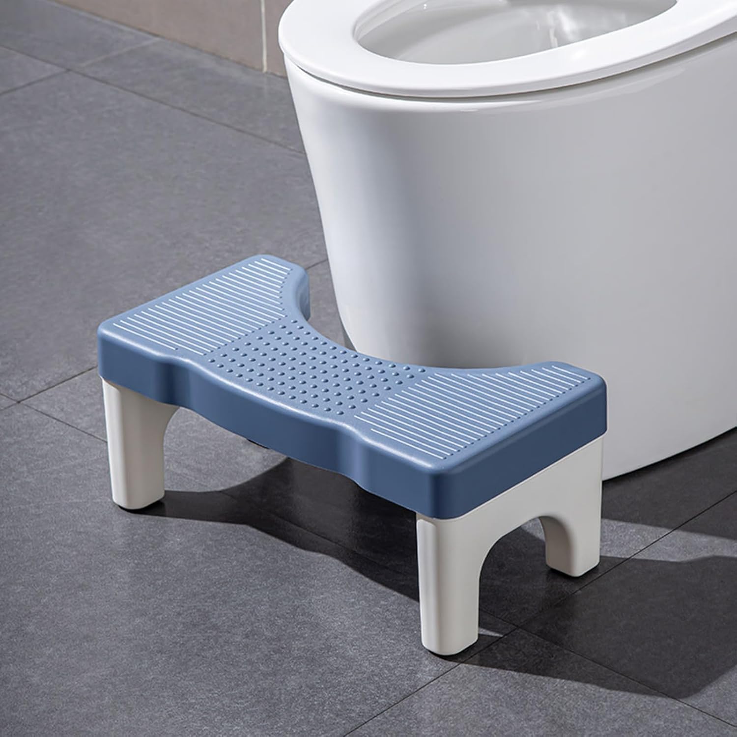 Toriox Foldable Toilet Potty Stool for Adults, Heavy Duty Plastic Portable Squatting Poop Foot Stool with Freshener Space, Bathroom Non-Slip Toilet Assistance Step Stool for Kids Seniors (Blue)