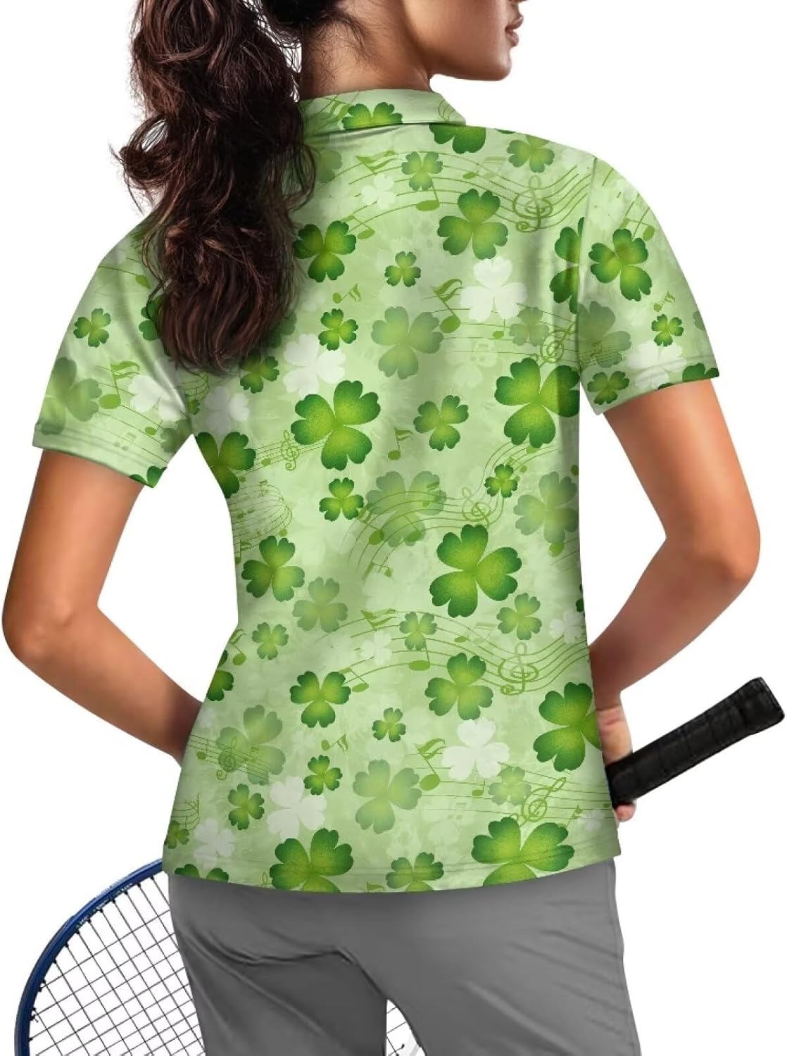 Suobstales Womens Golf Shirt Short Sleeve Tennis Shirt Quarter Zip Golf Pullover Sun Protection Golf Polo Shirt Athletic Tops
