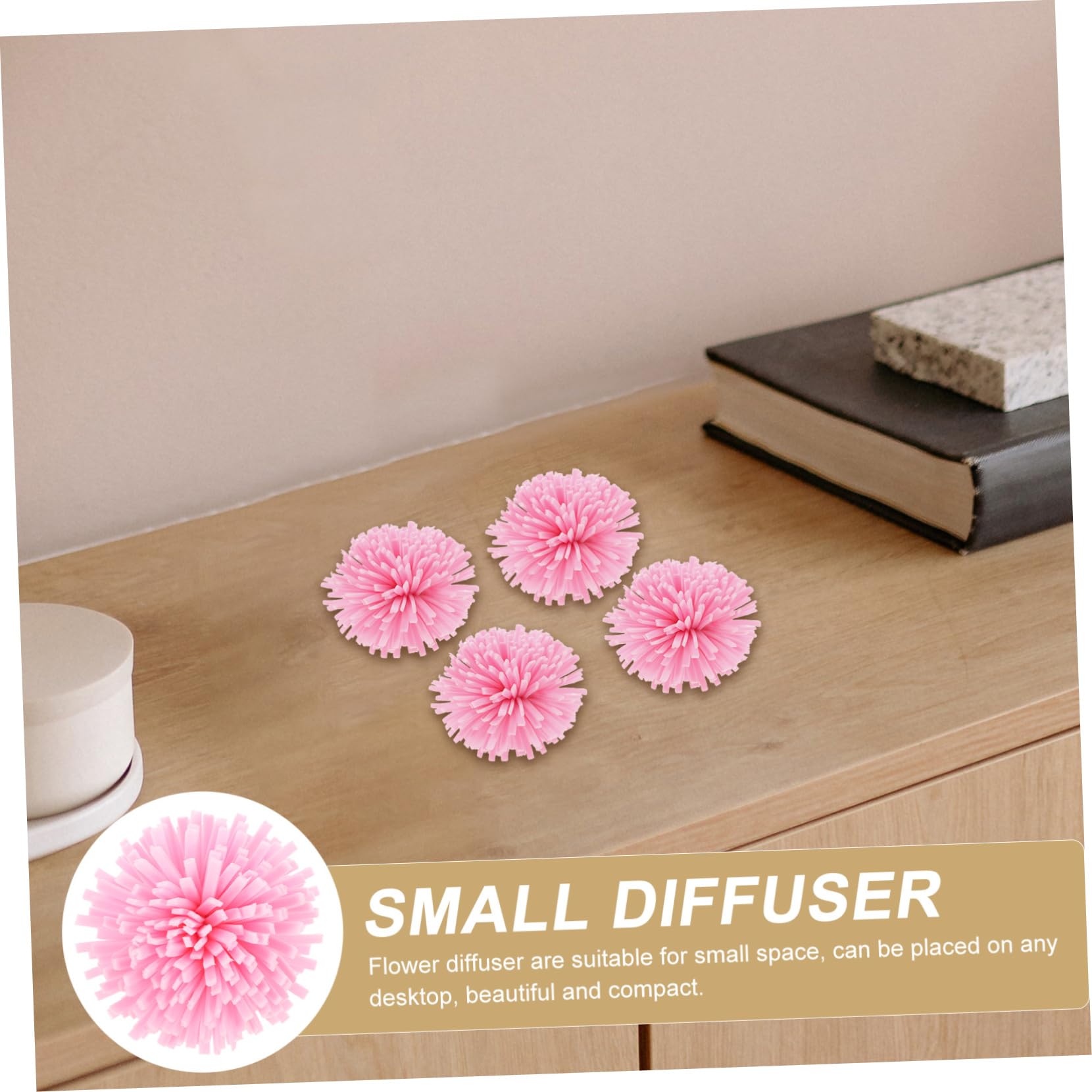 Difusor de Aromaterapia Floral para Coche Rosa PE 100 Piezas | Forma de Flor, Diseño Decorativo y Elegante, para Zapatero y Coche, Compacto y Práctico