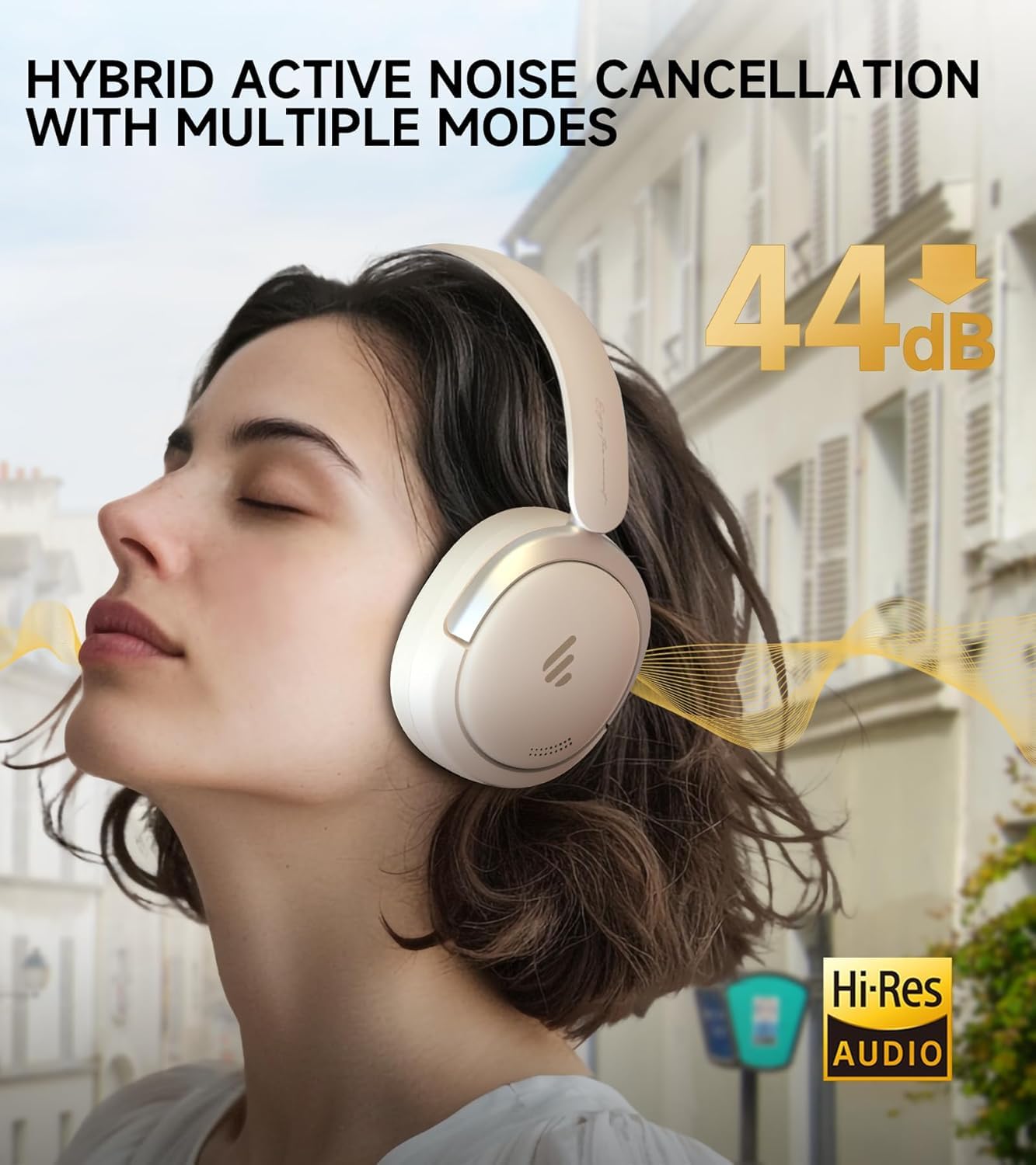 Edifier Atom MAX Cuffie On-Ear Wireless Bluetooth. Cuffie con cancellazione del rumore a -44dB, suono ad alta risoluzione, Bluetooth 5.4, chiamate chiare, batteria da 45h, comfort per tutto il giorno.