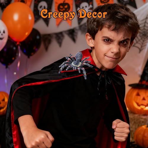 Miniatura 6 de SIENON 2 juguetes realistas de animales de araña lobo, figura de insecto de tarántula de Whiteknee, modelo de acción para niños, educación, bromas